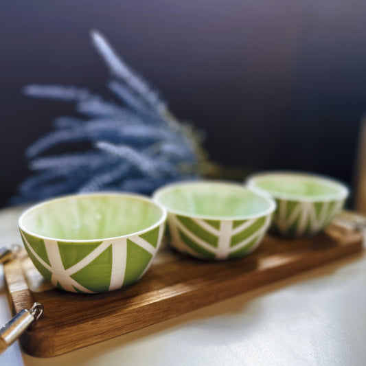 Set of 3 Porcelain Snack Bowls